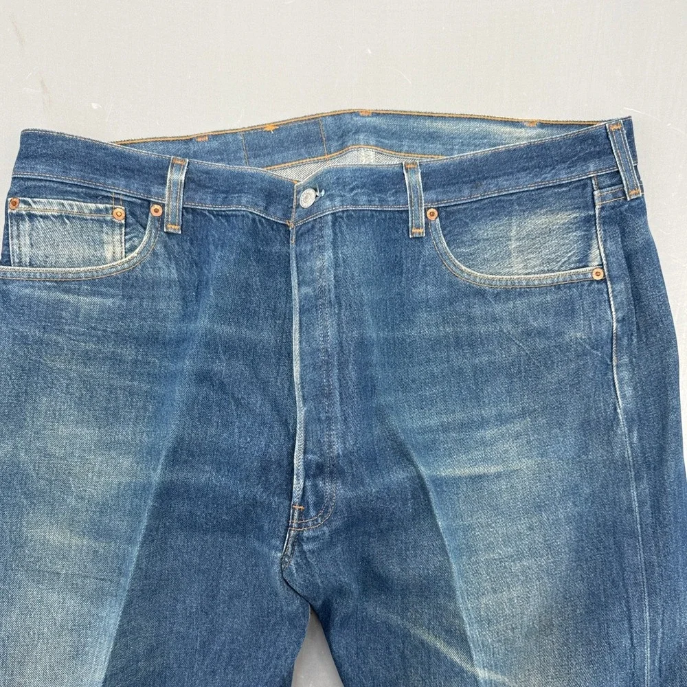 VTG Levis‎ 501 Straight Leg Button Fly Blue 2001 Denim Jeans Mens 44x36 (40x31)